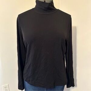 St. John Black Turtleneck Long Sleeve Top size XL